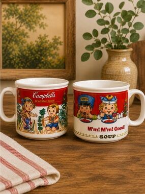 Vintage 1993 Campbell’s Soup Kids Mug Set of 2 Westwood 14 oz Collectible